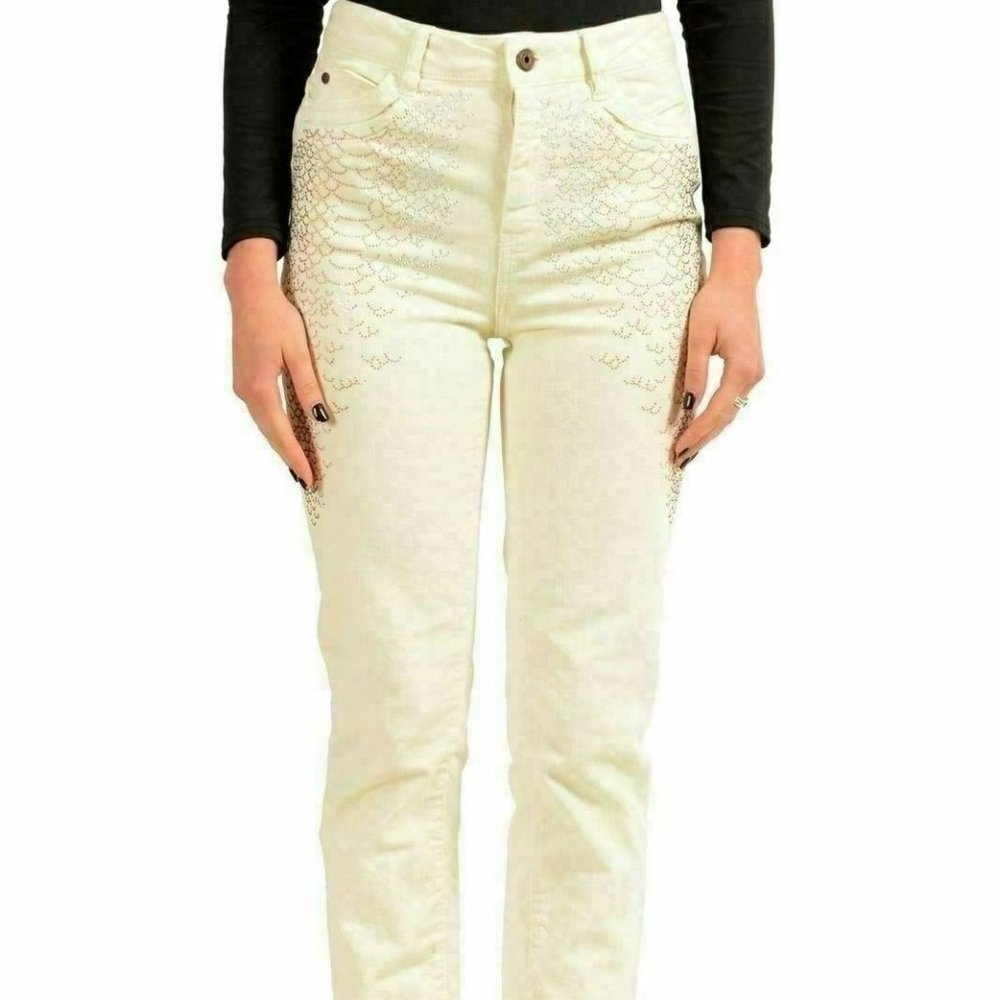 Just Cavalli Women's Off White Slim Skinny Jeans